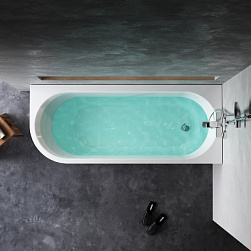 Ванна акриловая 170x70 AM.PM X-Joy W94A-170R70W-ARP ассиметричная с каркасом и панелью, белая глянцевая