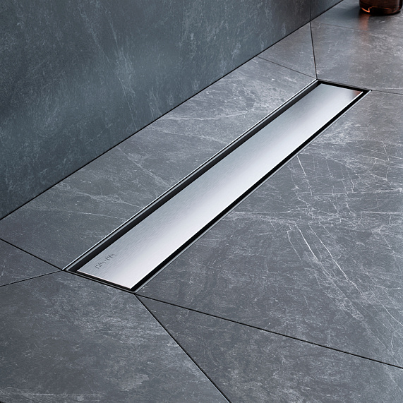 Душевой трап (лоток) 50 AM.PM MasterFlow W01SC-U11-050-04SB комбинированный затвор со стальной матовой решеткой под плитку-9