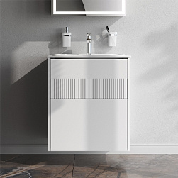 Тумба с раковиной 60 AM.PM Func M8FFUX0602WM подвесная/напольная на ножках белая матовая