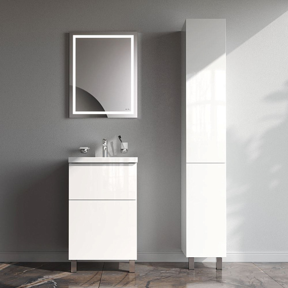 Тумба с раковиной 50 AM.PM Gem M90FSX0502WG напольная белый глянец-2