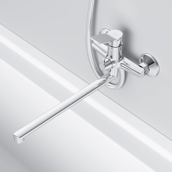 Смеситель для ванны и душа AM.PM X-Joy F85A90200 длинный излив, хром-5