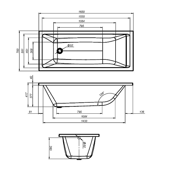 Ванна акриловая 165x70 AM.PM Gem W93A-165-070W-A белая глянцевая-5