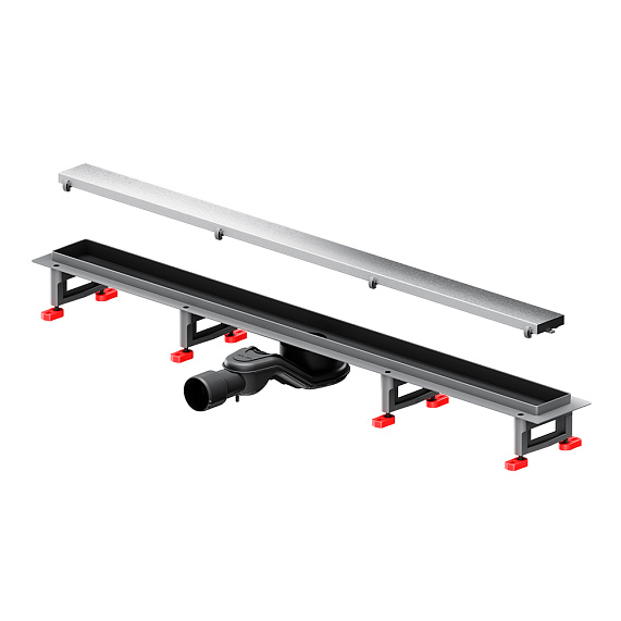 Душевой трап (лоток) 90 AM.PM MasterFlow W01SC-U11-090-04SB комбинированный затвор со стальной матовой решеткой под плитку-22