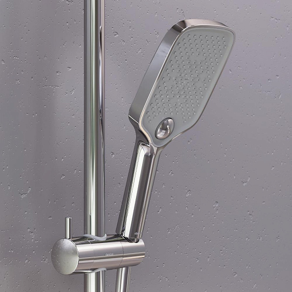 Душевая система Damixa Gala 953810000 стойка с тропическим душем, термостатом, смесителем, изливом, хром-3